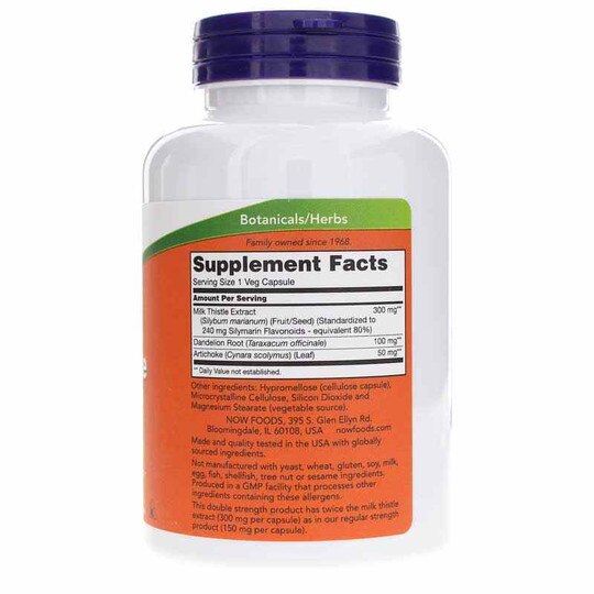 Silymarin Milk Thistle Extract 300 Mg Double Strength, NOW